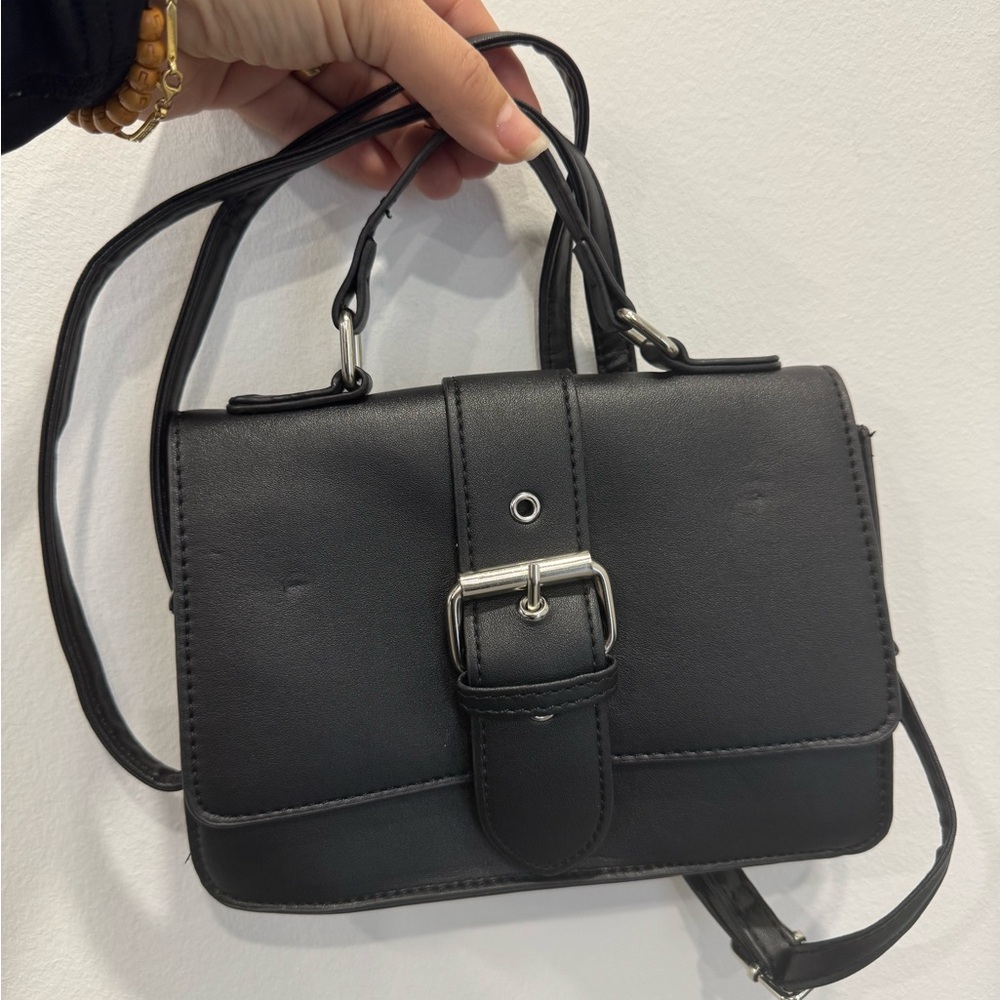 ARDENE Black Leather Handbag & cross body bag